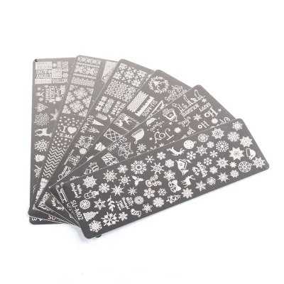 Nail Art Steel Plate Christmas Halloween Pumpkin Snowman Skull Stainless Printing Template Stamping Nail French