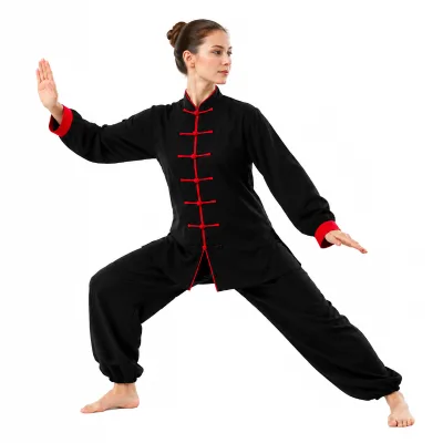 Traditional Kung Fu Uniform Cotton Linen Tai Chi Clothing Unisex Adult Martial Arts Training Suit with Mandarin Collar