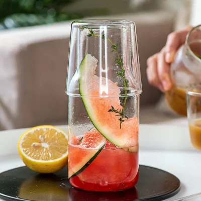 Reusable Heat-resistant High Borosilicate Glass Coffee Tea Juice Cup Set Thermal Insulation for Transparent Summer Water Bottles