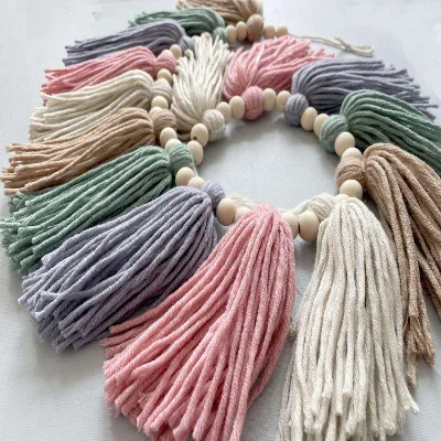 Custom Size Colorful Rainbow Wall Decor Handmade Weaving Ornament Pendant Decoration