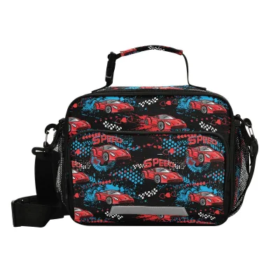 Promotional Reusable Customized Abstract Cars Pattern Grunge Arrow Insulation Cooler Box Takeout Portable Cooler Lunch Bags