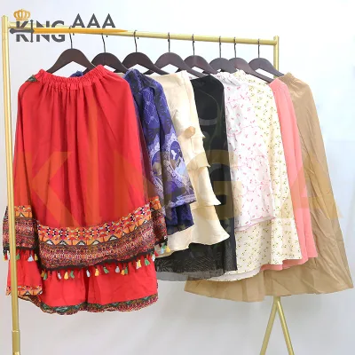 Puyi Second-Hand Summer Ladies Skirts Minimum Order 45kg Pre-Owned Clothes in Bales