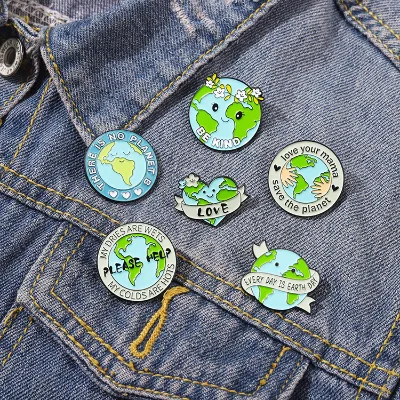 Gift Save Planet Enamel Pins Everyday Is Earth Day No Planet B Recycle Green Lapel Brooch Oppose Warming Badge Souvenir Badge