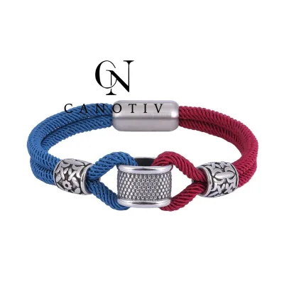 Handmade Women Fashion Charms Bracelet Mixed Rope Jewelry Men Casting Stainless Steel Bracelet for Sale