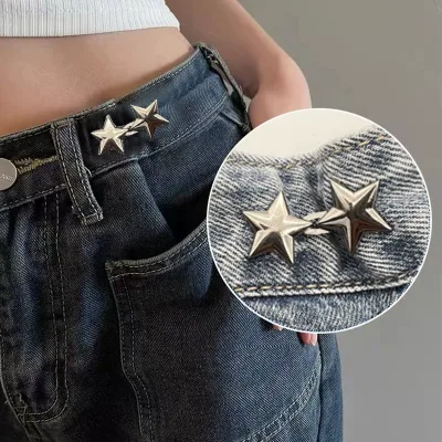 PDANY Adjustable Alloy Waist Buckle Set No-Sewing Jean Buttons Pins & Pant Waist Adjustment Clip Size Down Pant Clips