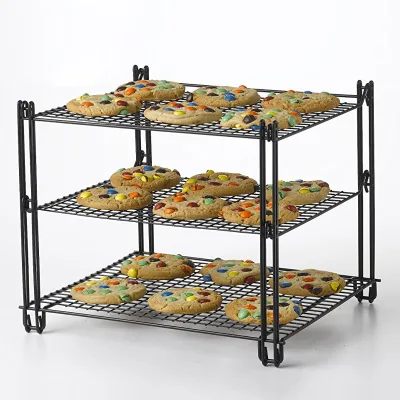 Collapsible Non-stick Coated 3 Tiers Cooling Rack Cake Baking Rack  for Bread Cookies