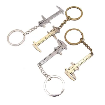 Zinc Alloy Hardware Tool Keychain with Caliper Design Letterpress Printing Coin Holder Type-Custom for Gift or Promotion