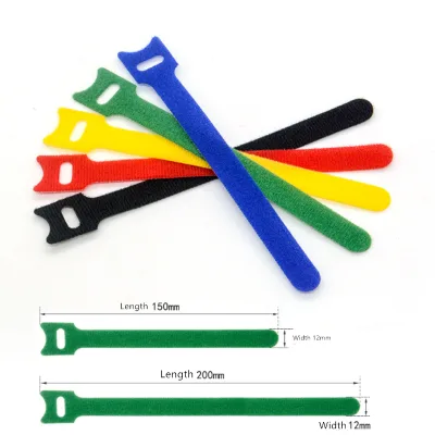 Colorful Reusable Hook Loop Cable Ties Double Sided Self-Adhesive Back to Back Hook and Loop Cable Tie