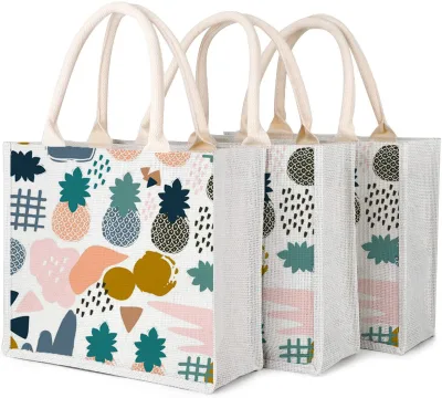 Multifunction Reusable Jute Grocery Bags With Handles Travel Shopping Bag