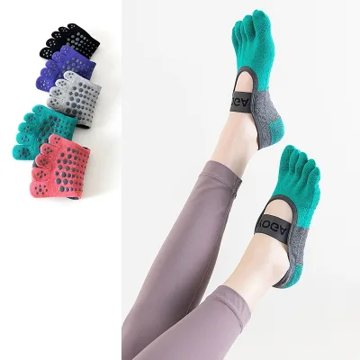 HWF-0121#Pilates Anti-slip Five-finger Socks Short Socks Yoga Socks Breathable Fitness Yoga Socks