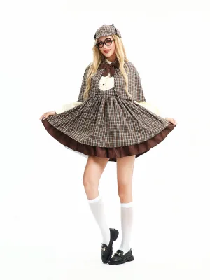 2026 Halloween Adult Kids British Academy Parent Child  Cosplay Costume  Student Detective Dress Role Play Outfit