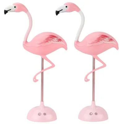 Pink Flamingo shaped Bedside Table Lamp with Phone Holder  Multiple Lighting Modes