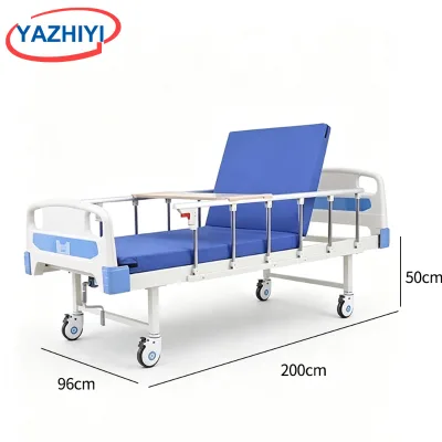 YAZHIYI Upgraded Back Adjustment Patient Bed Breathable Latex Mattress Stable Frame For Disabled Household Daily Care