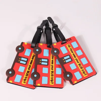 Luggage Tags Environmental Silicone Pvc Designer Oem logo Baggage Bag Tags Suitcase Identify Labels for Women Men