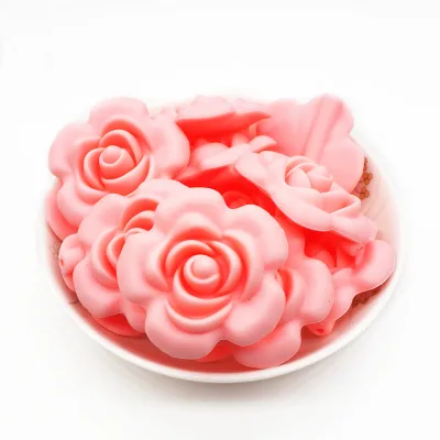Bulk Silicone Rose Pendant Beads Food Grade Chew Beads for Teething Necklace Jewelry Making DIY Supplies