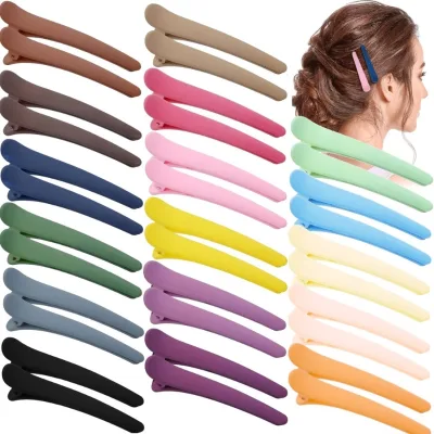 8cm Simple Plain Matt Color Plastic Hair Styling Clip for Women Washing Makeup