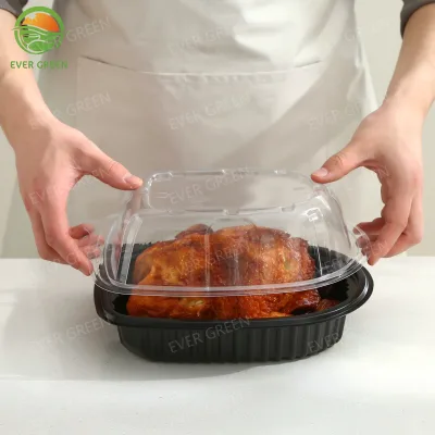 Disposable Antifog Oval Roast Chicken Box Luxury Food Grade PP Takeaway Packaging High Quality Wholesale