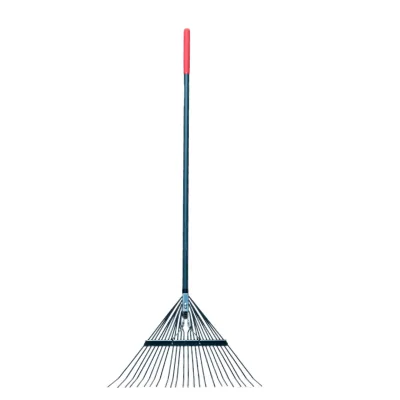 Gardening Multiple Teeth High Carbon Steel Rake Spring Steel Flat Tooth Wooden/Fiberglass Handle Leaf Rake