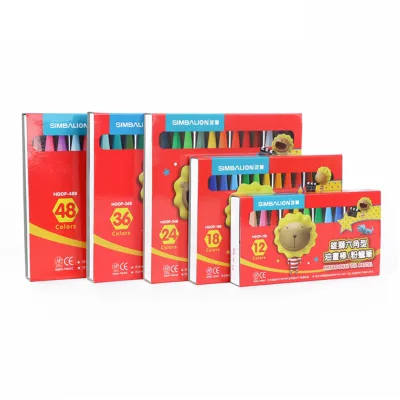 Simbalion - 12/18/24/36/48 Colors Children High Quality Easy to Use Soft Oil Pastel Set with Rich Colors Non-toxic