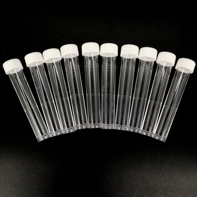 Hot Sell 10ml PS Plastic Transfer Tube with White Screw Cap Transparent Flat Bottom Lab Consumables