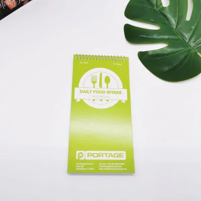 Wholesale 22x9cm Notebook Premium Thick Paper Spiral Binding Writing Pad Memo Custom Diary for Diet and Meal Tracking