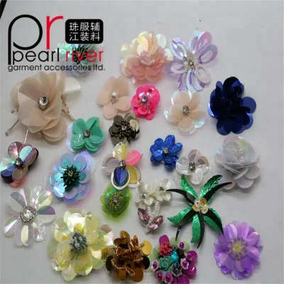 Sequin Flower for Clothing Art Decoration Flower Handmade Colourful Sequin Flower
