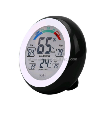 Round Touch Screen Digital Hygrometer Digital Thermometer/ Hygrometer With Comfort Display