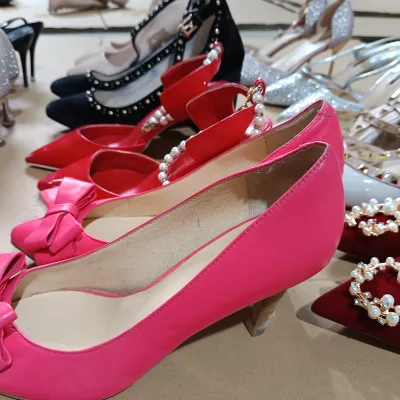 Second Hand Thrifted Luxury Designer High Heel Oxford Shoes for Women Summer Autumn Lighted Wholesale