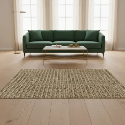 Trendy Custom Oriental Woven Jacquard Sisal Embroidered 3D Cinema Ice Velvet Rugs Kid Non-Slip Flat Pile Home Picnic Washable