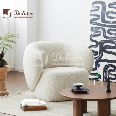 Defaico Mid-Century Modern Swivel Accent Fabric Upholstery Armchair for Living Room