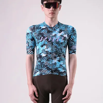 OEM Pro Custom Brand Logo and Design Cycling Jerseys Cooling Breathable Quick Dry Polyester Elastane Fabric Shirt Top for Team