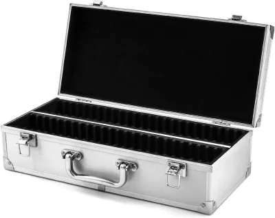 Aluminum Storage Box Coin Holder Coin Collector with 50 Slots, Compatible with PCGS/NGC Coin Plate