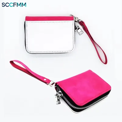 SCCFMM ROMANTIC Candy Pattern PU Leather Coin Purse Change Bag Wristband Sublimation Blank Small Wallet Heat Transfer Print