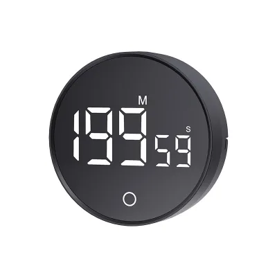 Classic Syh1225 Black and White Kitchen Cooking Timer Round Magnetic Digital LED Display Home Use Eco-Friendly Portable Plastic
