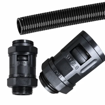 PA Type Flexible Conduit Fitting Nylon PG11 for AD15.8 Conduit 1/2 in 1/2 Thread Electrical Wire Protection