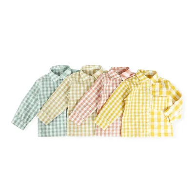 New Fashion Autumn Baby T-shirts Long Sleeve Baby Clothing Plaid Plus Size T-shirts