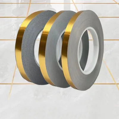 Factory Price Vinyl 50m 3cm Width Gold Leaf PET Seam Paste Self-adhesive Seam Sticker Beauty Edge Line Wall Decoration Film Tape