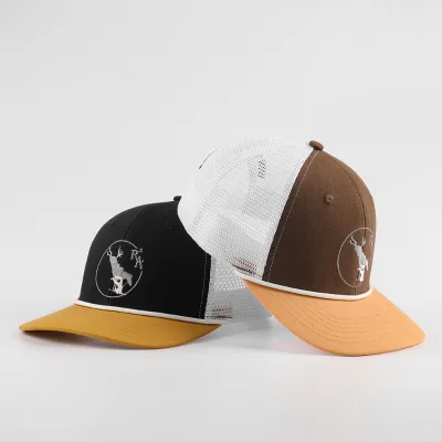 Wholesale Custom Men Classic 6 Panel Premium Curved Brim Richardson 112 Style Mesh Cap Trucker Hats With Embroidered Logo