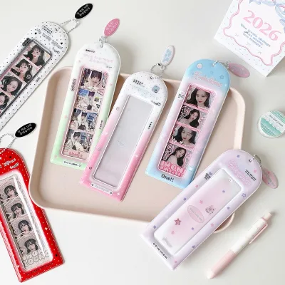 PVC Life 4-Cut Photo Organizer Student K-Pop Idol Photocard Binder Purikura Storage Book & Cute Collectible