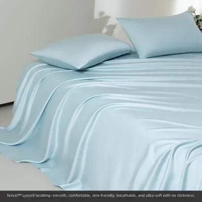 OEM Solid Color Bed Linen Set 4Pcs Cooling Lyocell Bedding Set for Hotel & Apartment Wholesale