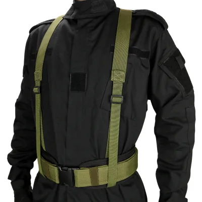 2 Sizes Molle Tactical Padded Battle Belt with Detachable X-shaped Suspender Straps for Patrol Training Outdoors Duty