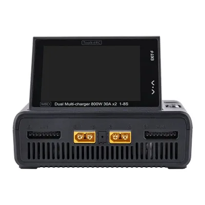 ToolkitRC M8D 1600W 50A DC Balance Touch Screen Charger 65W Fast Charge Dual Channels 1-8S Lipo Battery Charger for RC Plastic