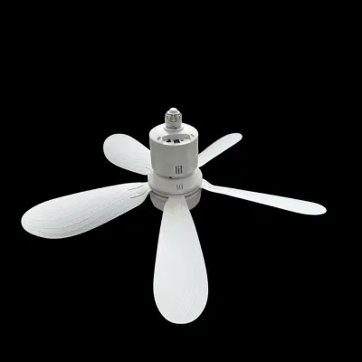 420mm/520mm Size LED Fan Lamp Bulbs E27 Socket Solar Emergency Fan Light Bulb Rechargeable Battery
