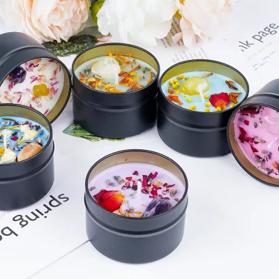 Indoor Use Home Decor Aroma Candles Crystal Dry Flower Scented Candle Natural Soy Wax Fragrance Candles