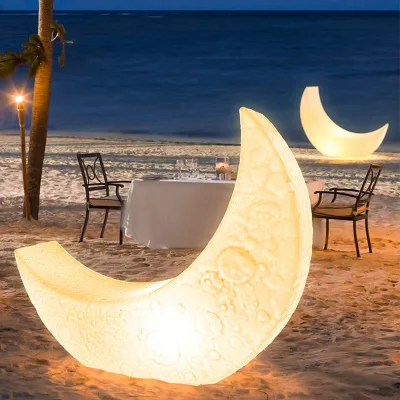Wholesale Price Solar Energy Luna Moon Landscape Light for Easter Ramadan Holidays Courtyard Villa Garden Seaside Decorations