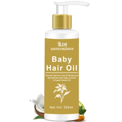 Organic Nourishment With Virgin Coconut & Sweet Almond Oil Baby Hair Oil