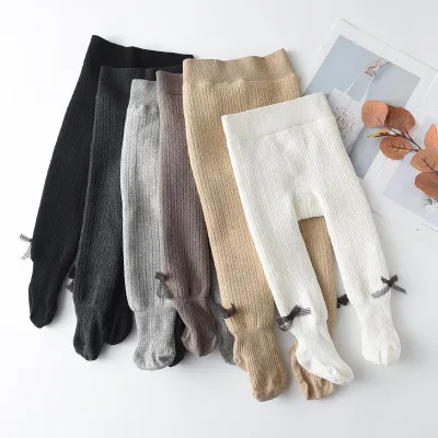 Baby Overalls Kids Suspenders High Waist Stockings Cotton Knitting Ribbed Pantyhose Baby Tights With Suspender