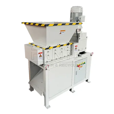 Compact Unit Shreds Hard Plastic Blocks and Plastic Containers Waste Shredder