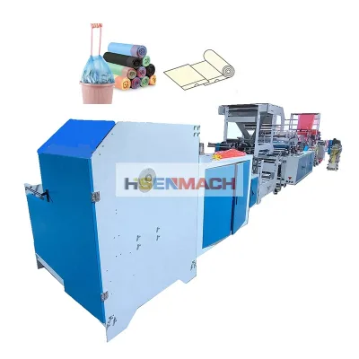 Automatic Rewind Change Overlap Rolling Drawstring Waste Garbage Bag with Drawstring Machine