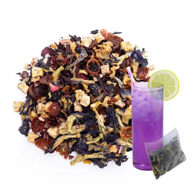 Summer Tea Natural Flavored Dried Fruit Ice Tea Caffeine Free Tasty Pretty Purple Papayaberry Iced Tea
